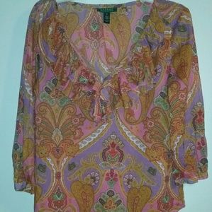 NWOT Lauren Ralph Lauren ruffle shirt